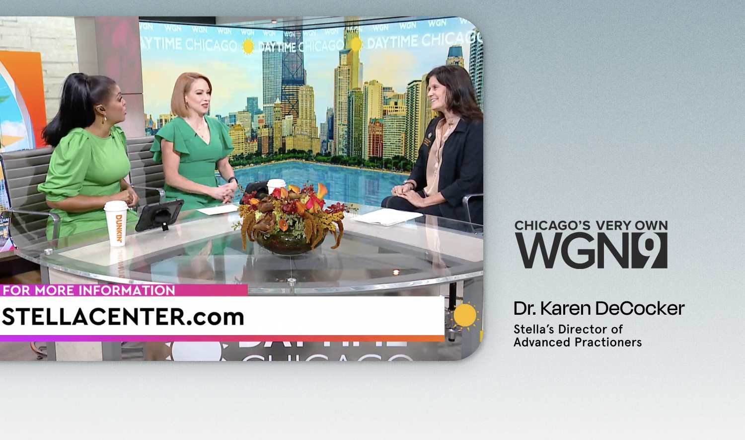 Dr. DeCocker speaks with the female hosts of Chicago's WGN9 News Show